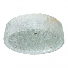 Drum form textured glass flush mount